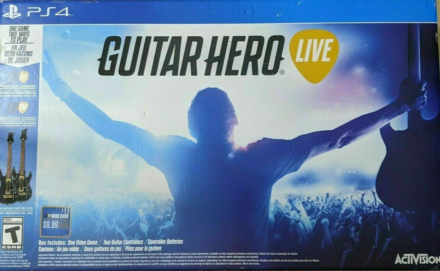 Brand New 2x Ps4 Ps5 Playstation 4 / 5 Guitar Hero Live Bundle Guitars +  Dongles + Game - Starboard Games