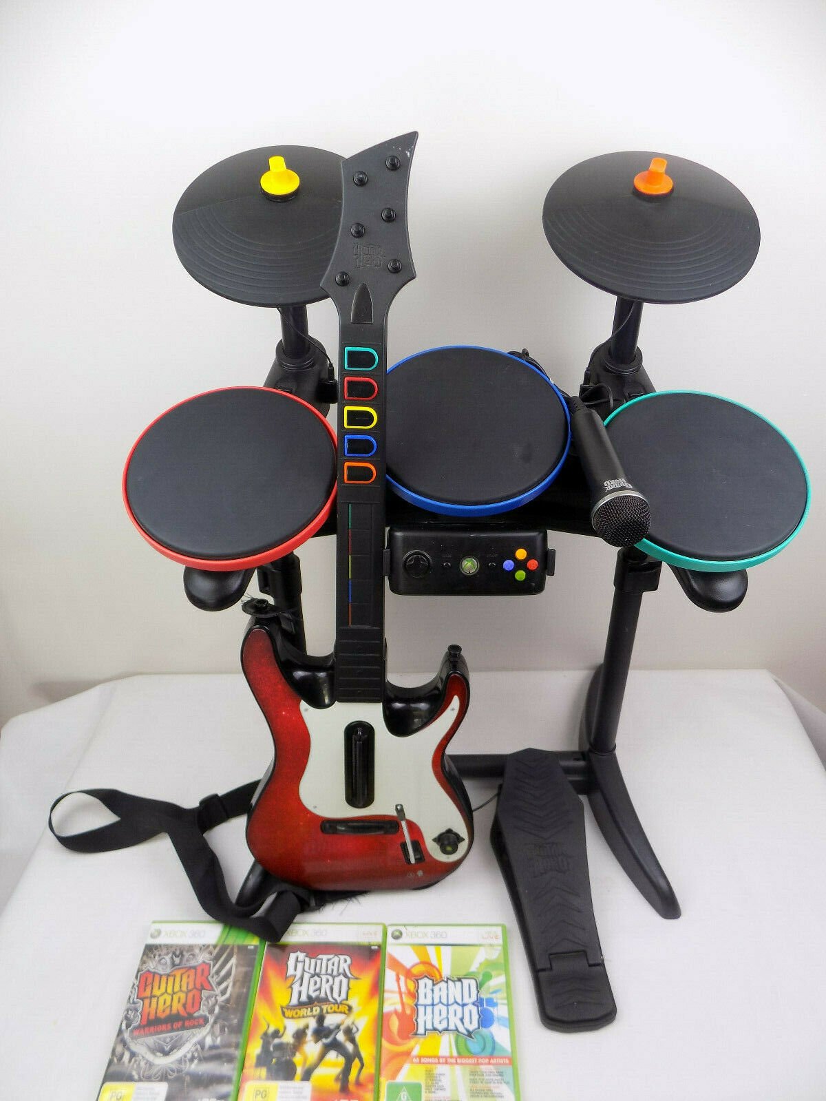 Drum Set Xbox 360 Guitar For Sale Like New Xbox 360 Guitar Hero