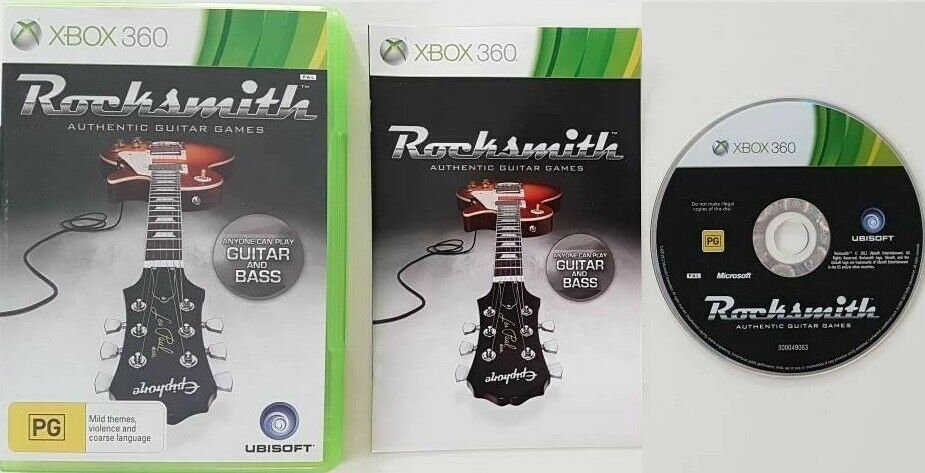Rocksmith Guitare Authentique + Câble Real Tone USB Pour Xbox 360 PAL - Très Bon état