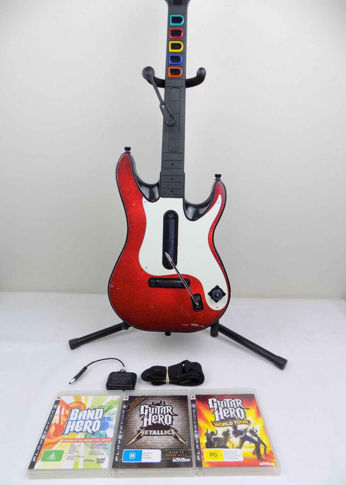 Costa Respectivamente Ashley Furman Playstation 3 Ps3 PC Wireless Guitar Hero Controller 3x Games + Dongle  Metallica - Starboard Games