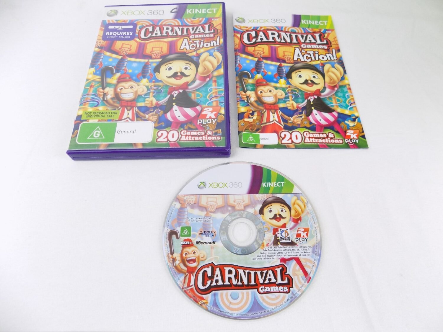 Mint Disc Xbox 360 Carnival Games In Action Free Postage Starboard Games