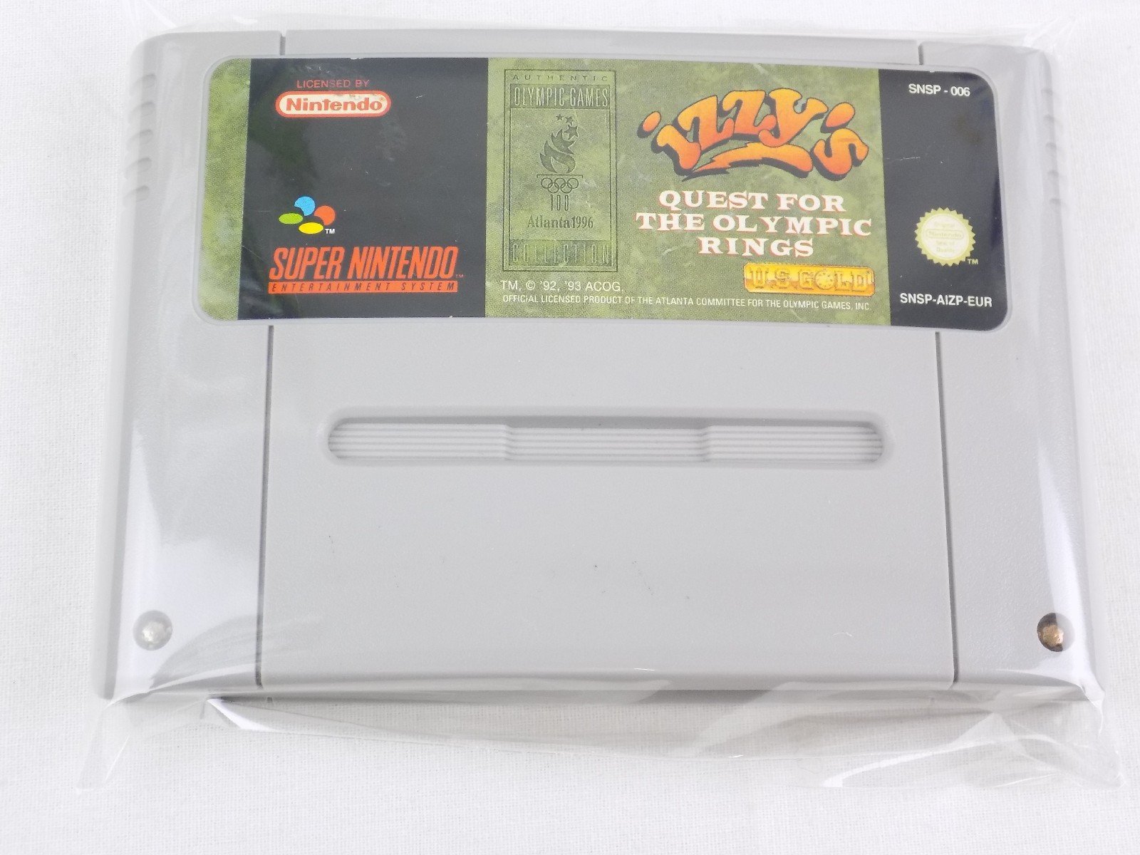 SNES Super Nintendo Like New Izzy's Quest for the Olympic Rings PAL  Grade A
