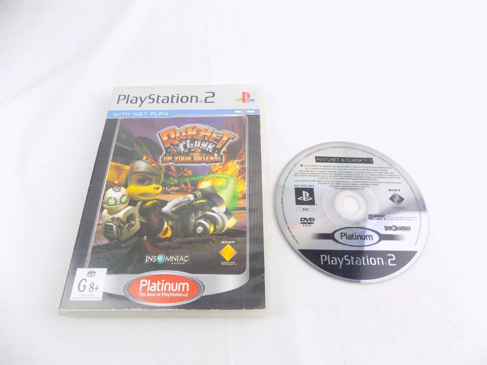 Mint Disc Playstation 2 Ps2 Platinum Ratchet and Clank 3 up your Arsenal -  In