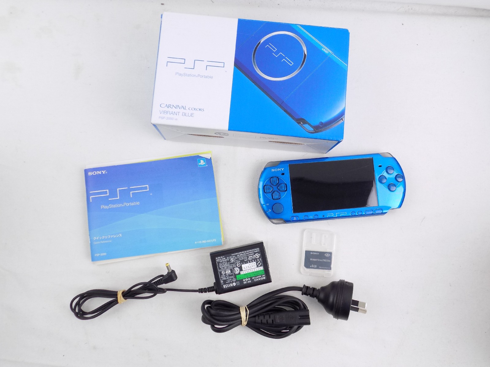 Boxed Sony Playstation Portable PSP 3000 (Vibrant Blue/Metallic) Console  Handheld With Charger And Memory Card - Starboard Games