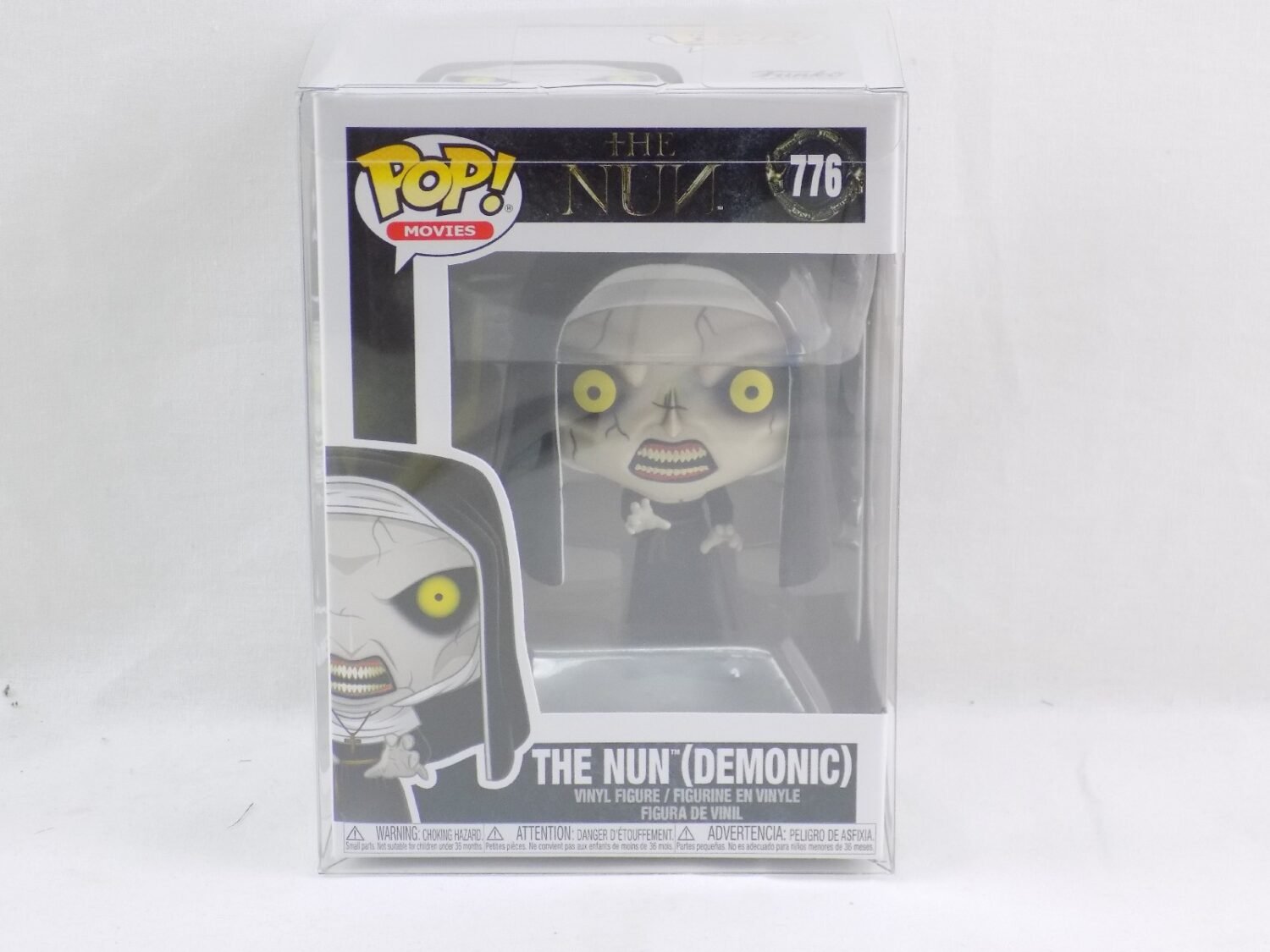 The nun (demonic) funko pop 776, kept on shelves for a while, never