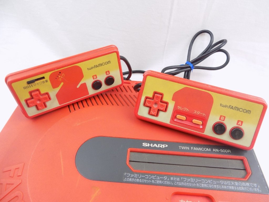 Sharp Twin Famicom Console System AN-500B Black From Japan As Is 9838