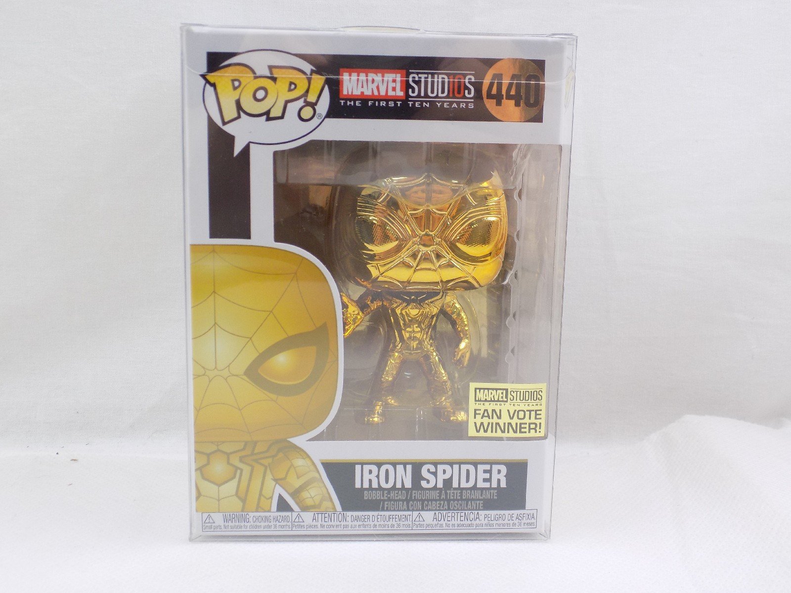Brand New Funko Pop Iron Spider (Gold Chrome) 440 Marvel Studios The First  Ten Years Vinyl Figure