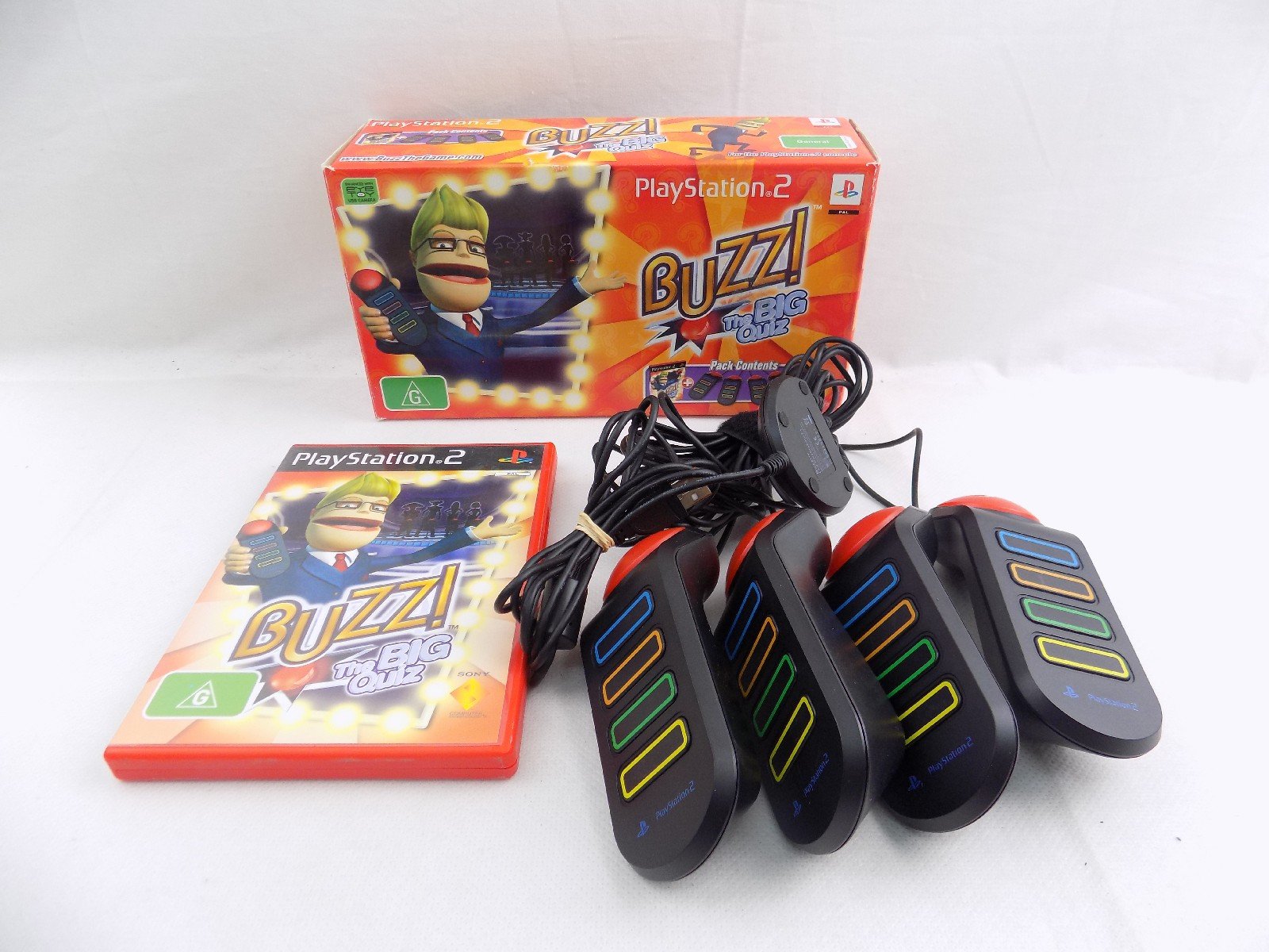 Boxed Buzz The Big Quiz PS2 Playstation 2 Game + Controllers ...