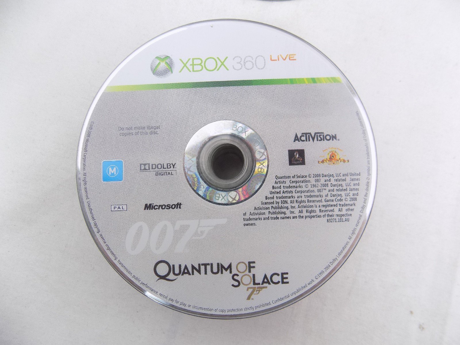 Mint Disc Xbox 360 007 Quantum Of Solace Disc Only Free Postage III