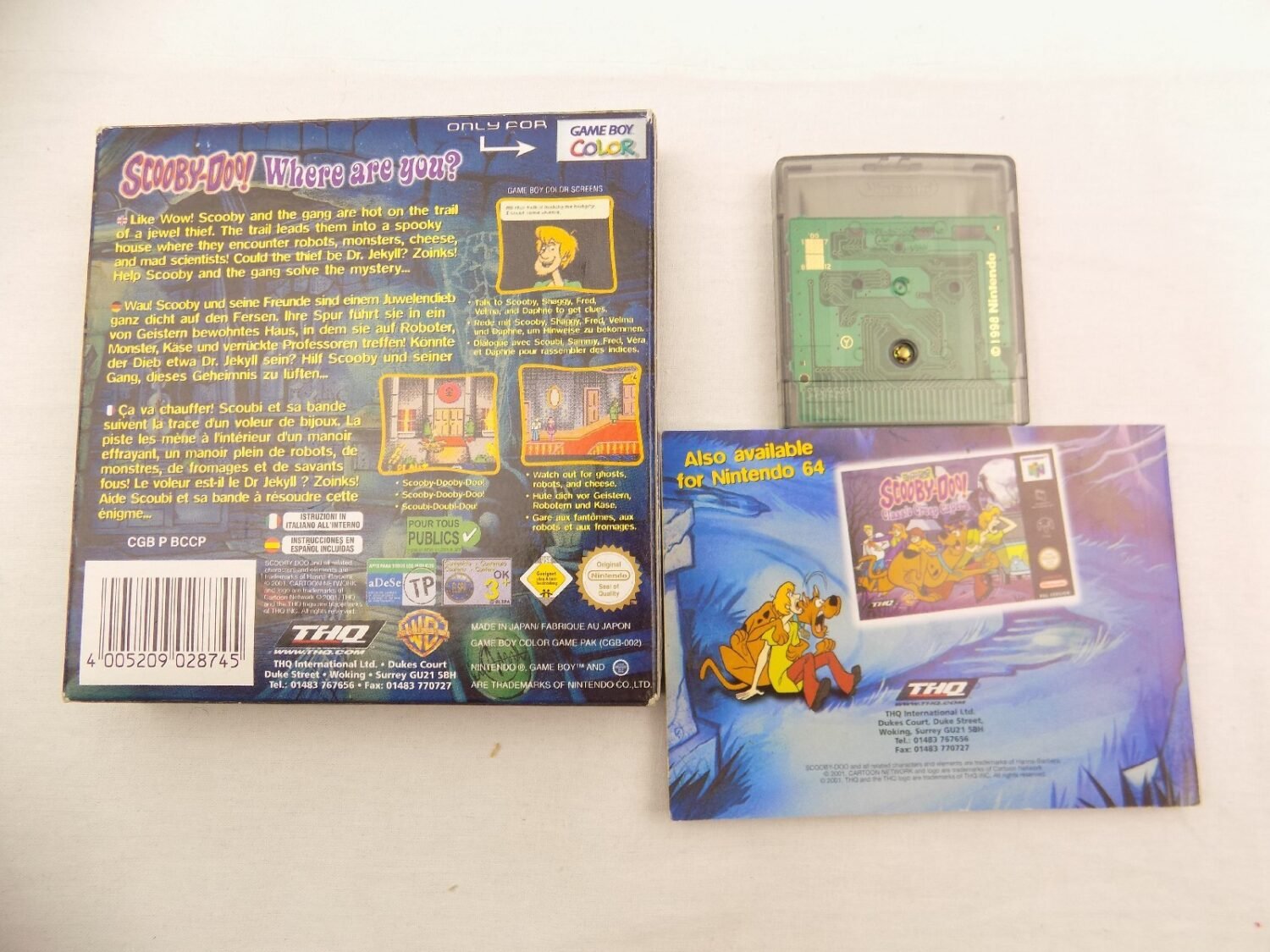 Game Boy Color Scooby Doo Classic Creep Capers N64 Boxed