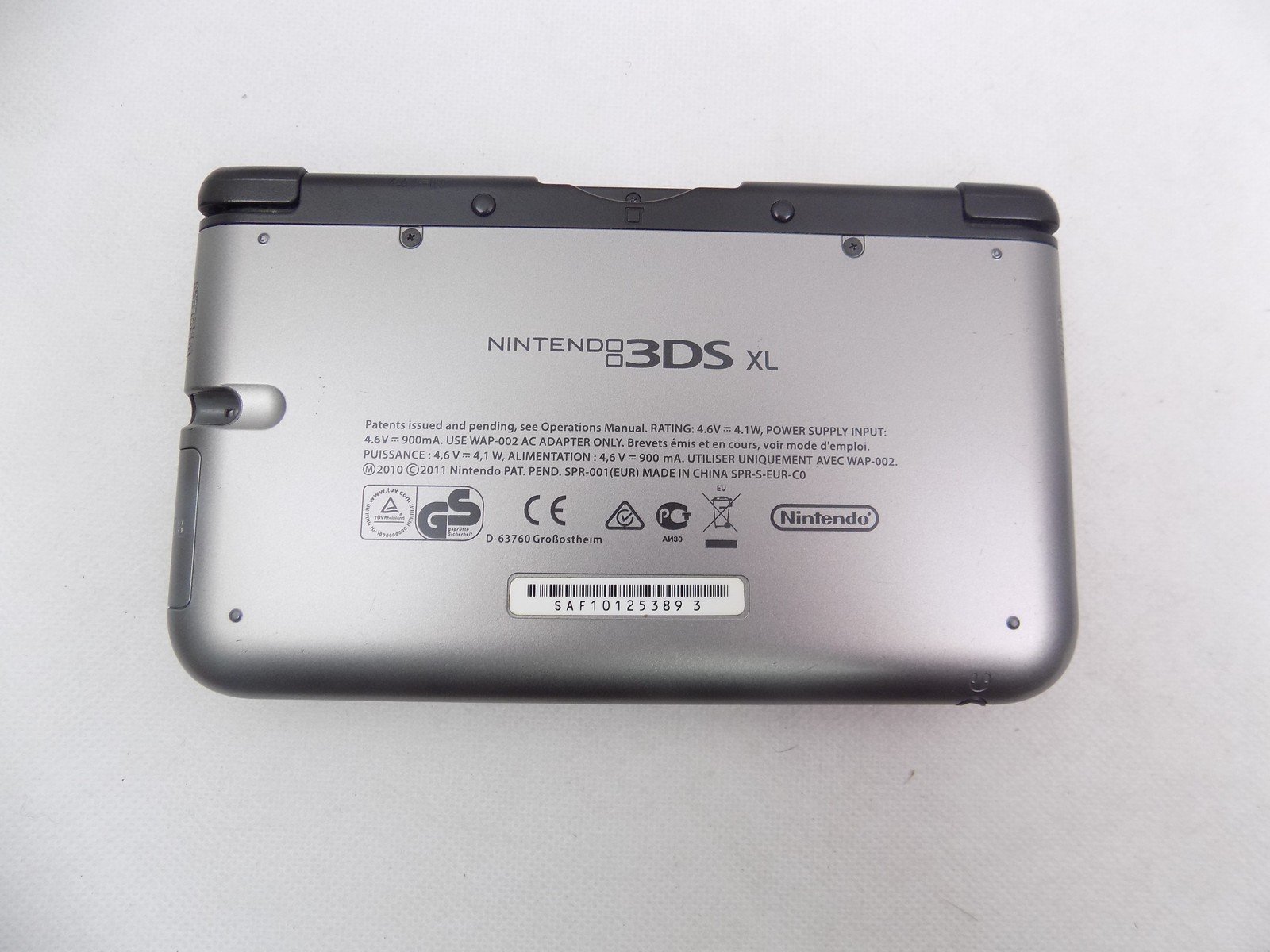 Nintendo 3DS XL Metallic Grey Handheld Console + Charger Starboard Games