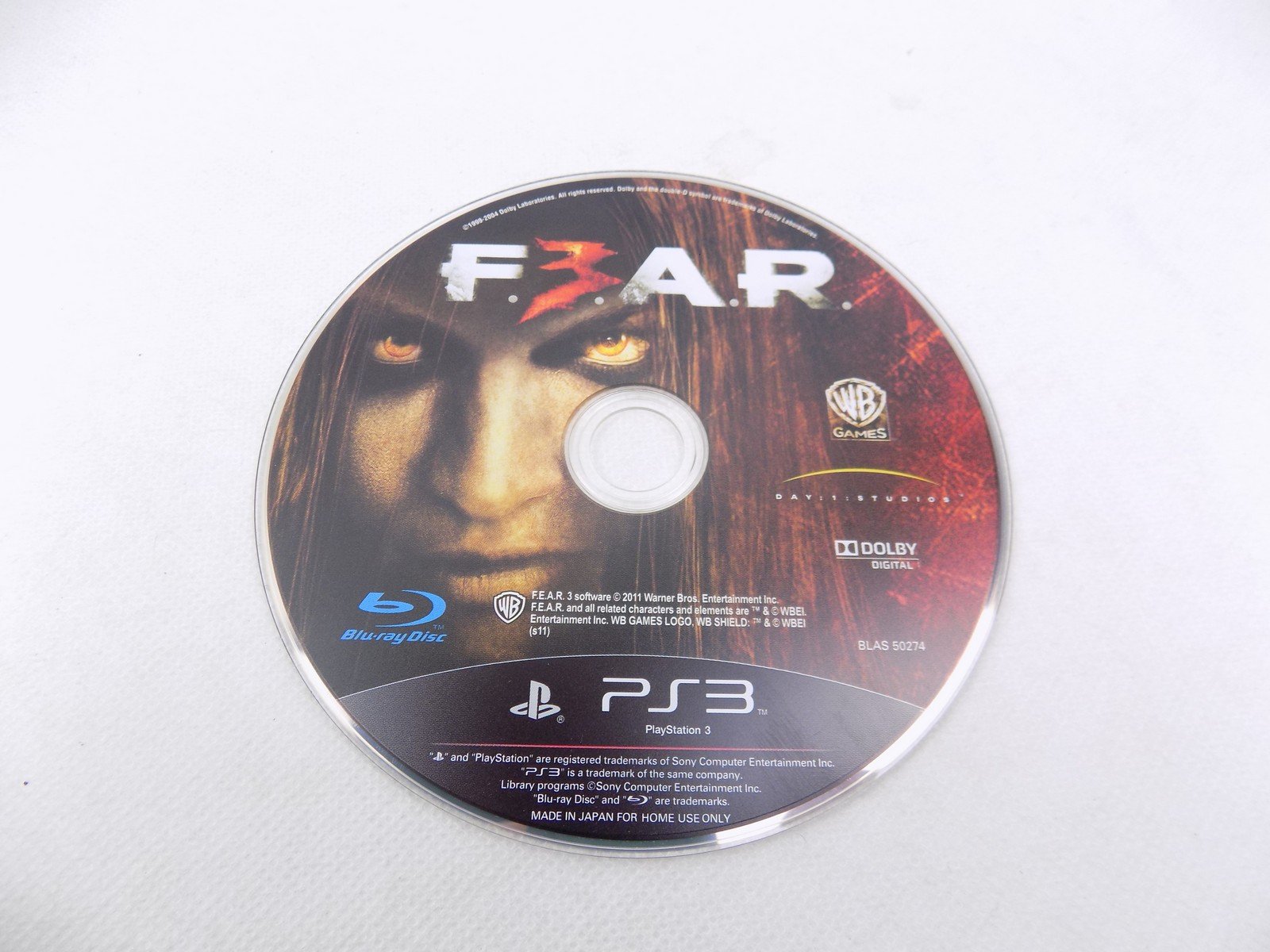 Mint Disc Only Playstation PS3 FEAR