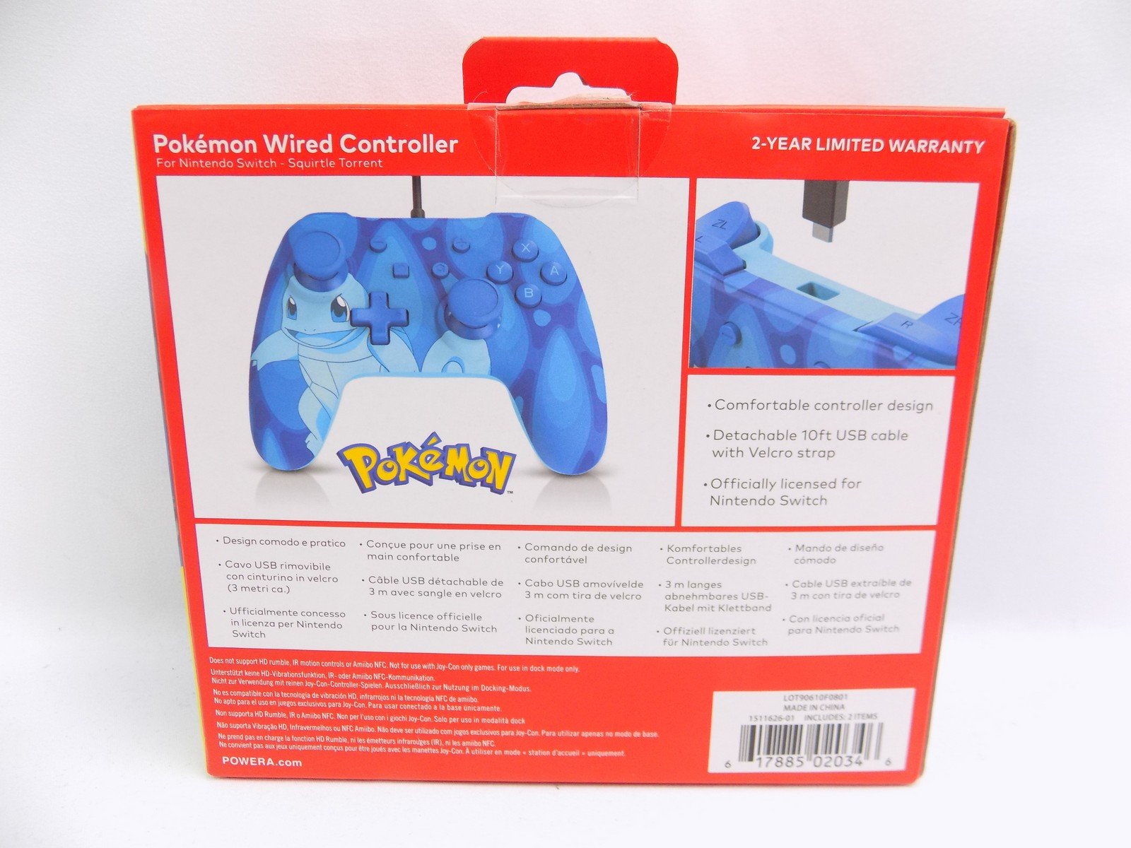 Brand New Sealed Nintendo Switch Pokemon Squirtle Blue Wired Controller