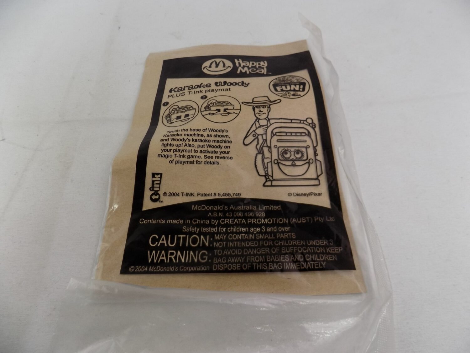 Brand New Sealed McDonald’s Toy Story Karaoke Woody Figure Starboard