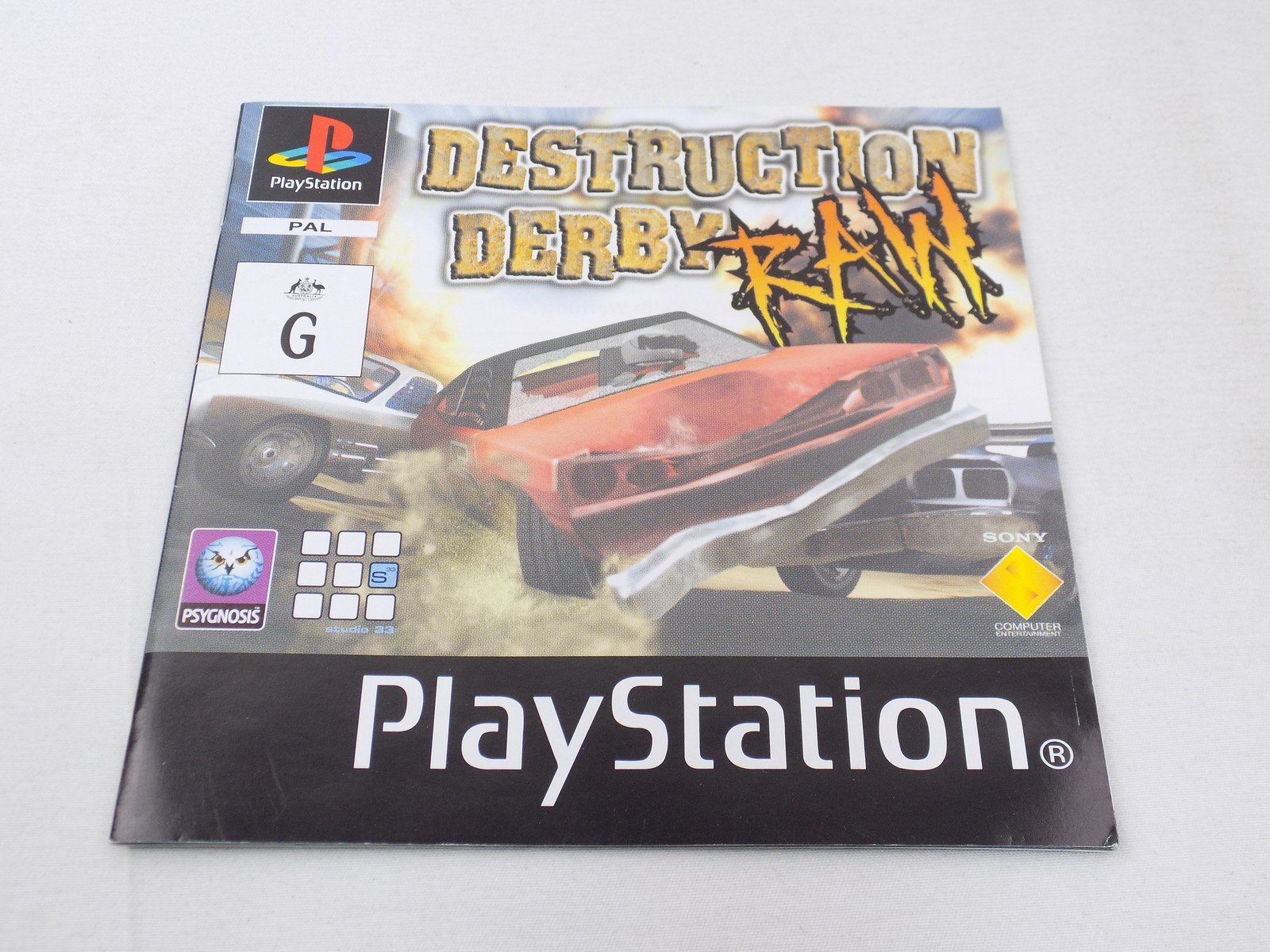 Playstation 1 PS1 Destruction Derby Raw Instruction Manual Only ...