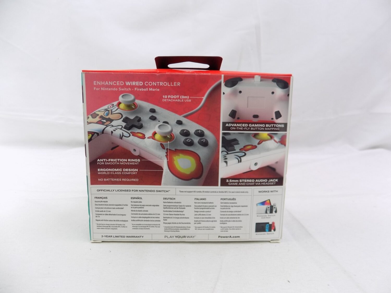 Brand New Nintendo Switch PowerA Fire Flower Super Mario Enhanced Wired  Controller
