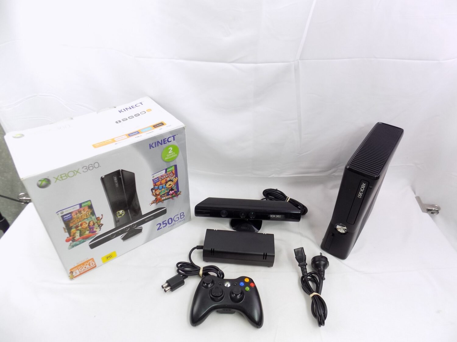Boxed Xbox 360 250GB Slim Console Kinect Bundle with Sensor ...