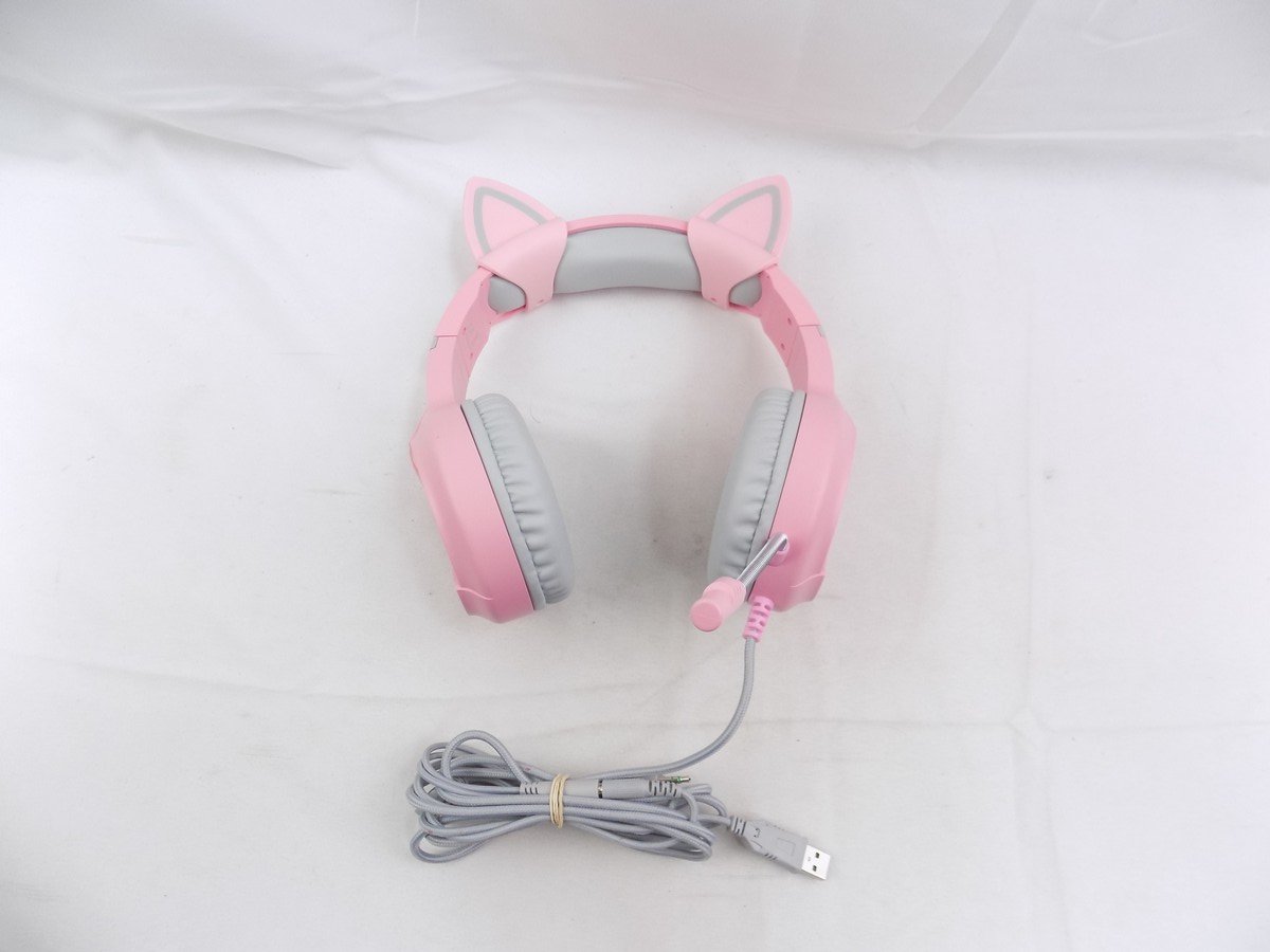 Like New Playmax Cat Gaming RGB Wired Headset Pink